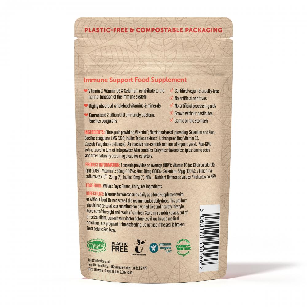 Together Health Immune Wholefood Vitamin C, D3 & Zinc 30's by Together Health