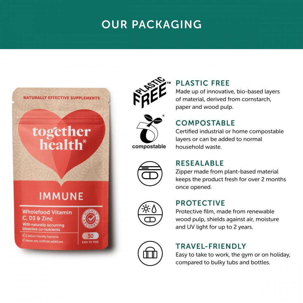 Together Health Immune Wholefood Vitamin C, D3 & Zinc 30's by Together Health