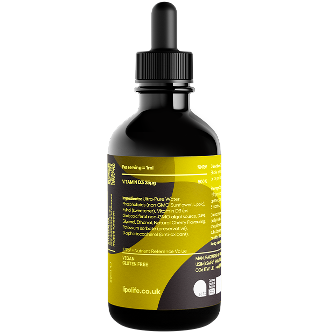 Lipolife  LVD1 Vitamin D3 & K2 Cherry & Vanilla Flavour 60ml (Liposomal)