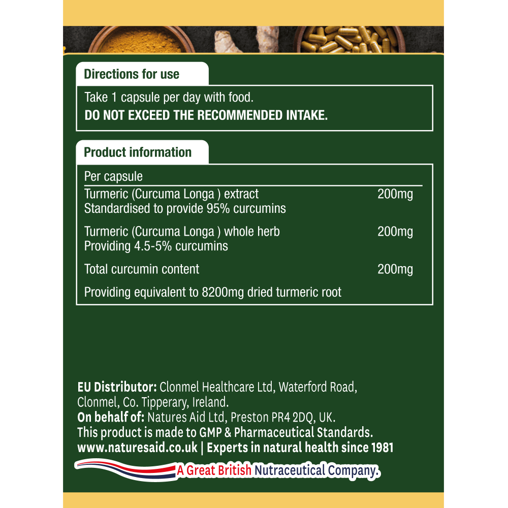 Natures Aid High Potency Turmeric 60's by Natures Aid