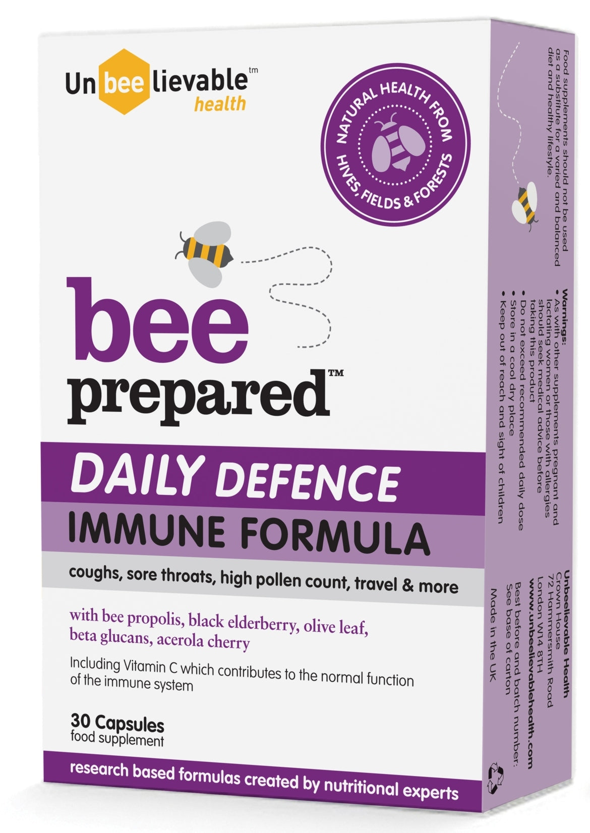 Unbeelievable  bee prepared DAILY Defence Immune Formula 30's