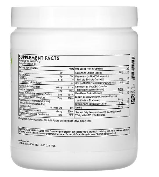 Catalyte® – Lemon Lime (Electrolytes) 312g - Thorne Research by Thorne