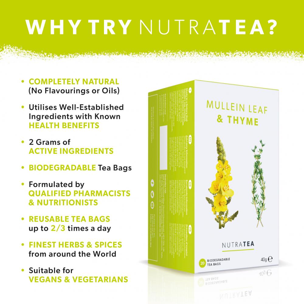 Nutratea Mullein Leaf & Thyme Tea Bags 20's by Nutratea