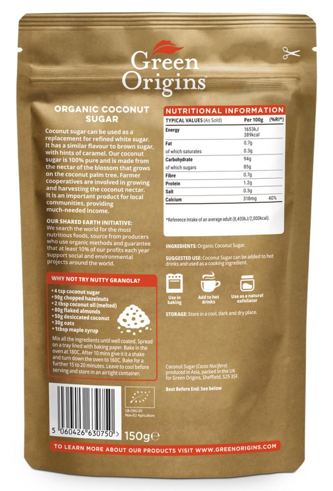 Green Origins  Organic Coconut Sugar 150g