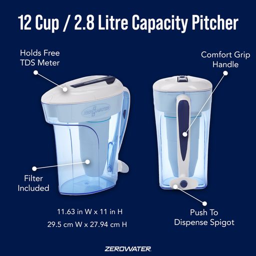 ZeroWater  12 Cup / 2.8 Litre Ready-Pour Pitcher