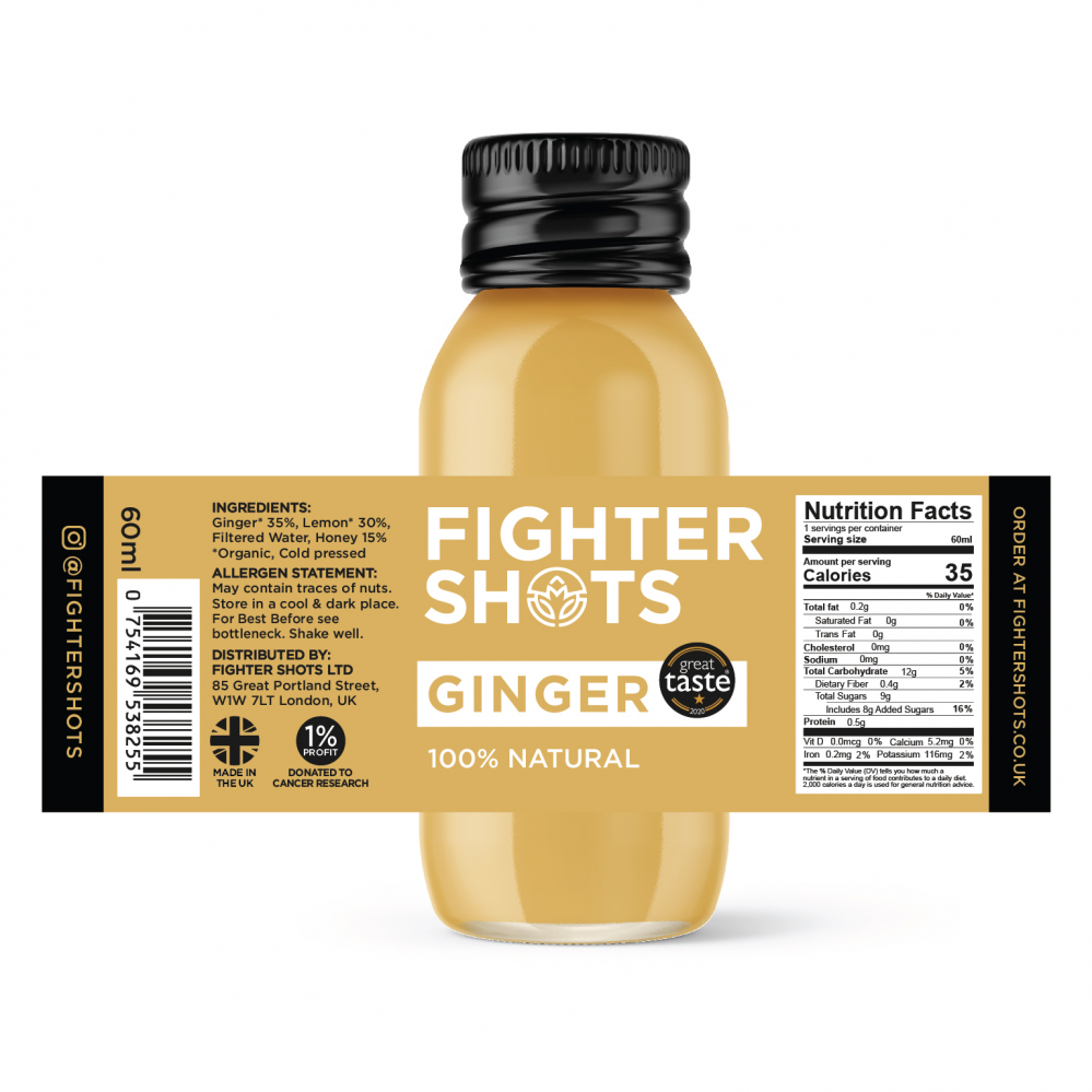 Fighter Shots  Ginger 60ml SINGLE