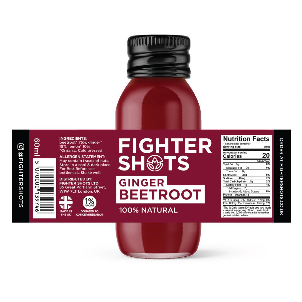 Fighter Shots  Ginger Beetroot 12x60ml CASE