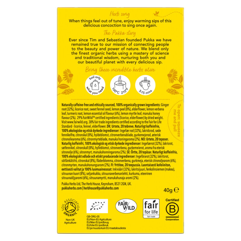 Pukka Herbs  Lemon, Ginger & Manuka Honey Tea