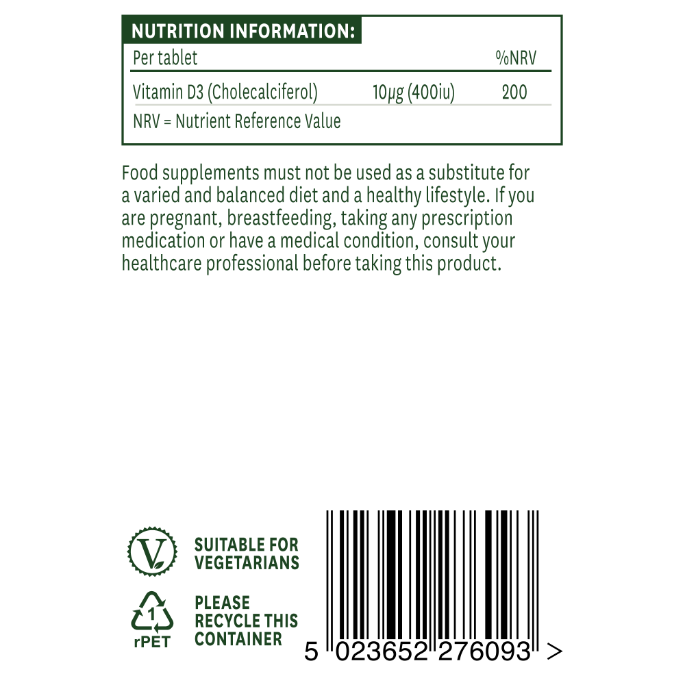 Natures Aid  Vitamin D3 400iu 90's