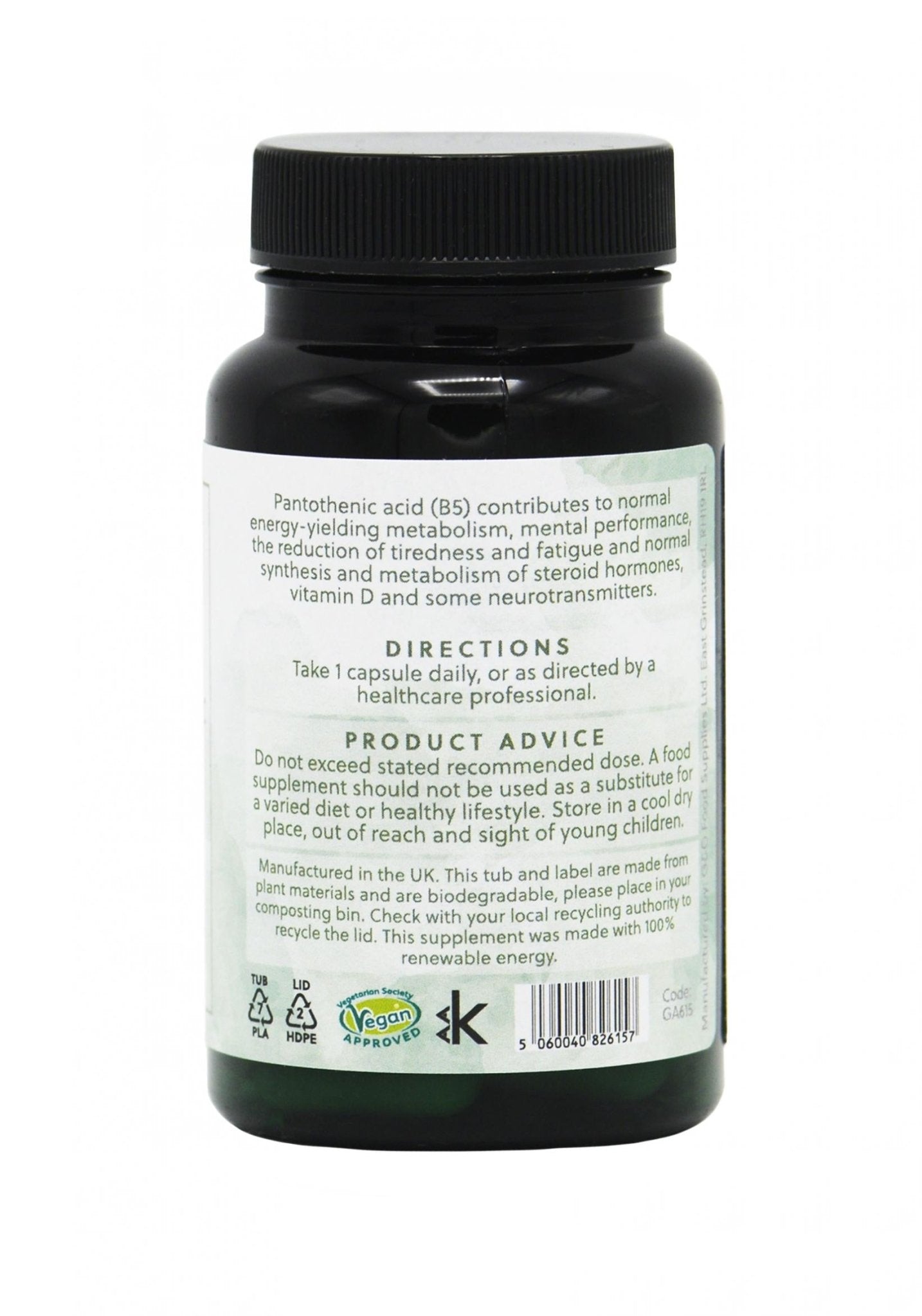 G&G Vitamins B5 Pantothenic Acid 500mg 60's by G&G Vitamins
