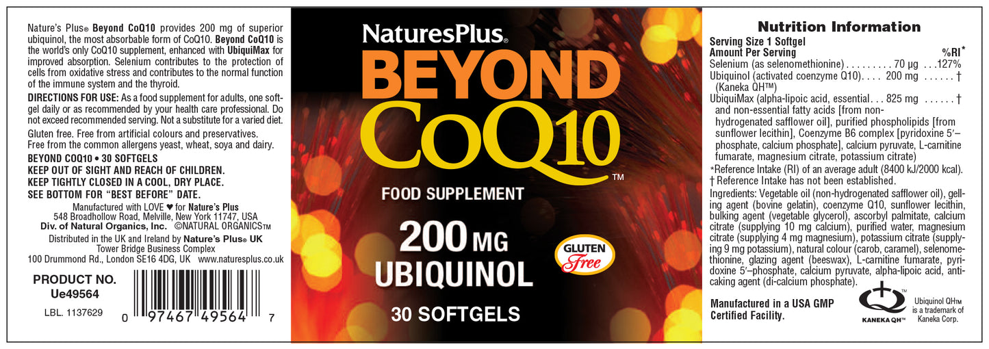 Nature's Plus  Beyond CoQ10 200mg 30's