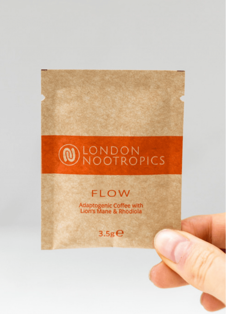 London Nootropics Flow Adaptogenic Coffee with Lion's Mane & Rhodiola 12 Sachets (ORANGE) by London Nootropics