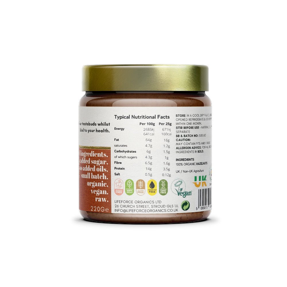Lifeforce Organics Activated Smooth Hazelnut Butter 220g by Lifeforce Organics