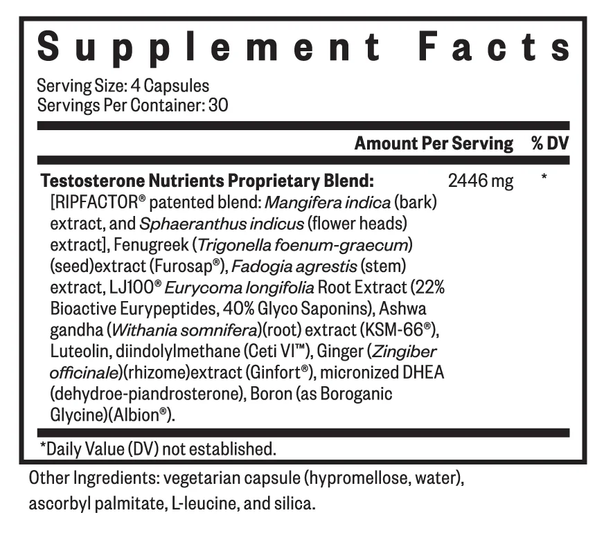 Seeking Health Testosterone Nutrients (120 capsules) – Nature's Balance