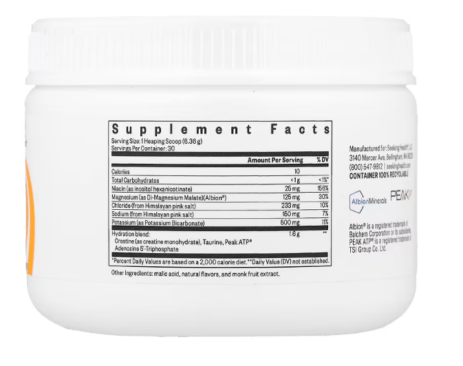 Optimal Electrolyte Powder (Orange) 190.8g - Seeking Health by Seeking Health