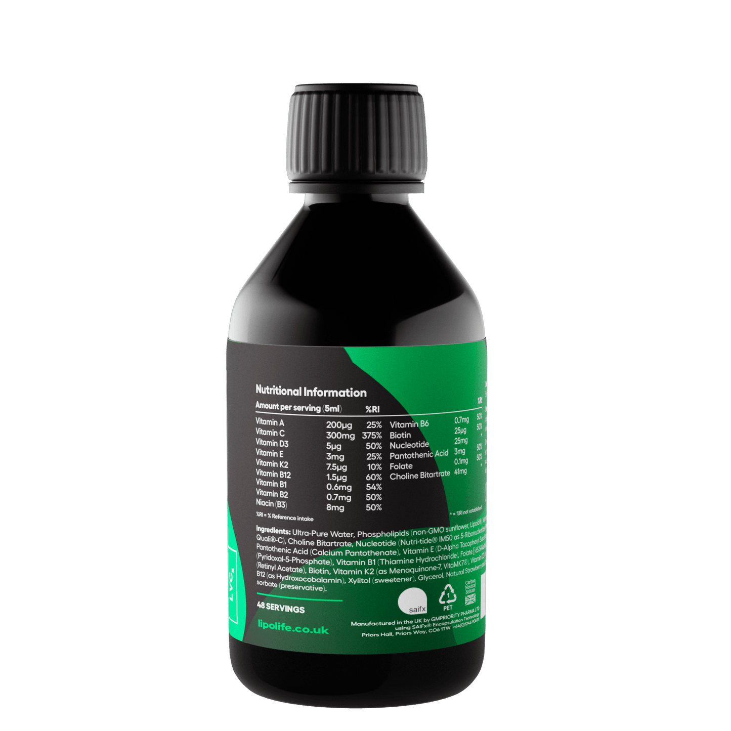 LVC5 – Liposomal Multivitamin 240ml – Strawberry & Lemon – lipolife DOUBLE PACK by Lipolife