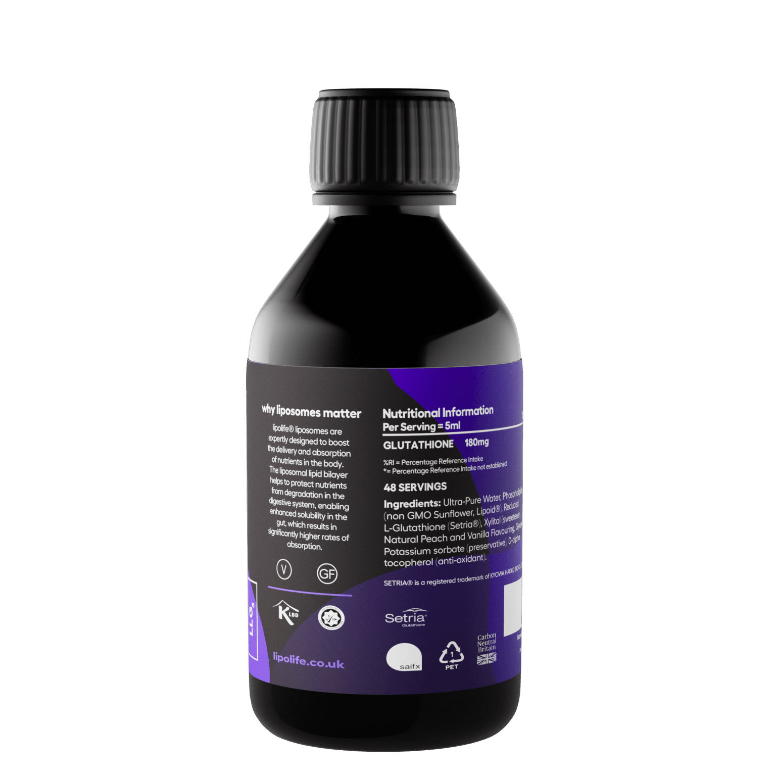 LLG3 Liposomal Glutathione (Peach & Vanilla Flavour) - lipolife DOUBLE PACK by Lipolife