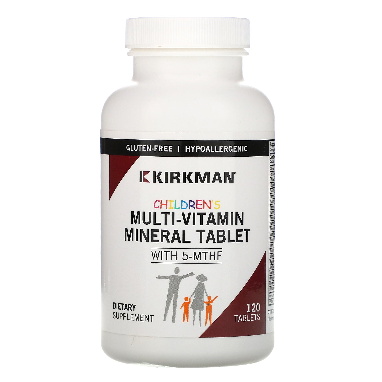 Children’s Multivitamin & Mineral with 5 - MTHF - 120 Chewable Tablets - Kirkman by Kirkman Laboratories
