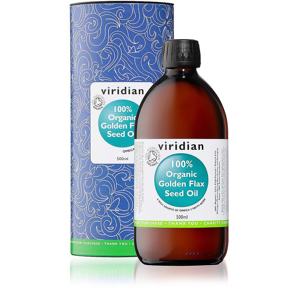 100% Organic Golden Flaxseed Oil 500ml - Viridian by Viridian