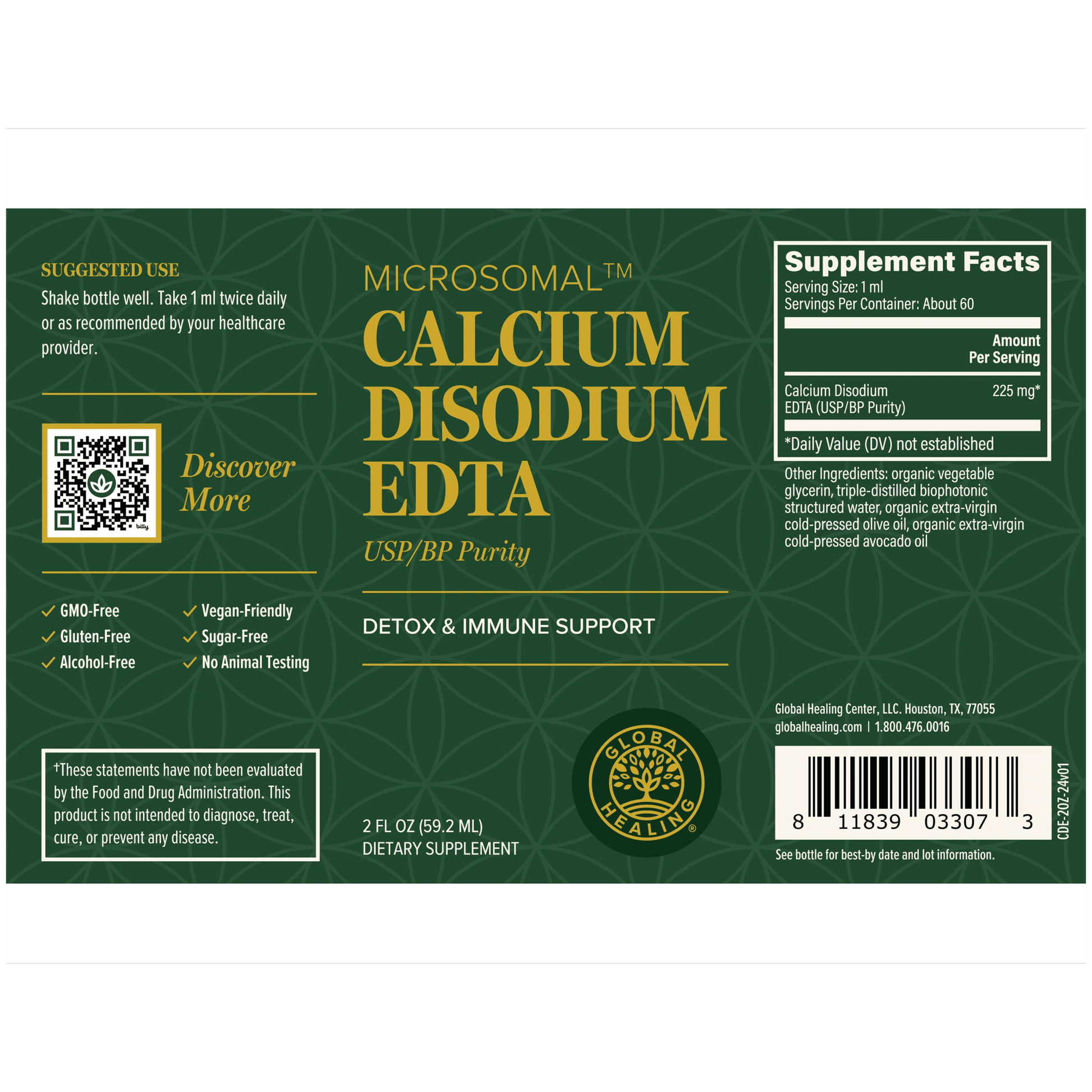 Calcium Disodium EDTA (2oz) - Global Healing by Global Healing