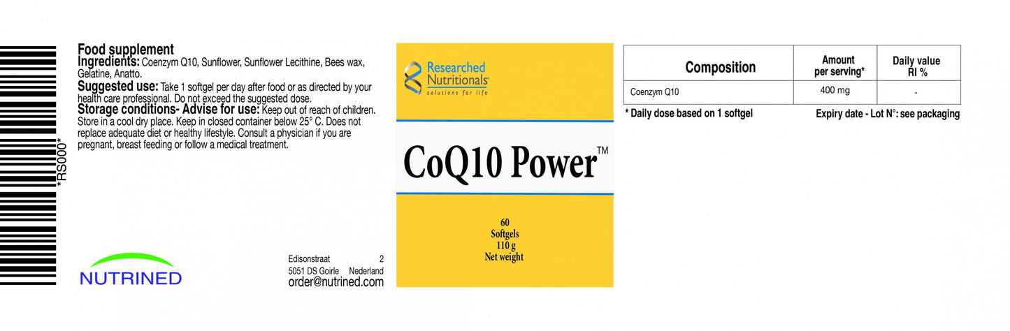 Researched Nutritionals  CoQ10 Power 60's