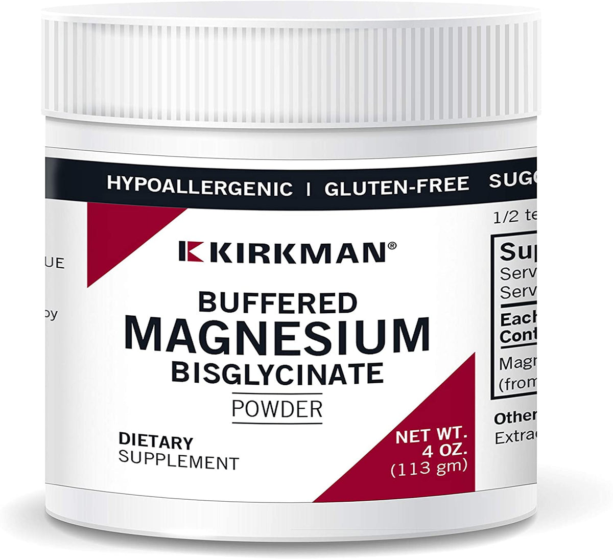 Buffered Magnesium BisGlycinate Powder (Bio - Max Series) 4oz (113g) - Kirkman Labs by Kirkman Laboratories