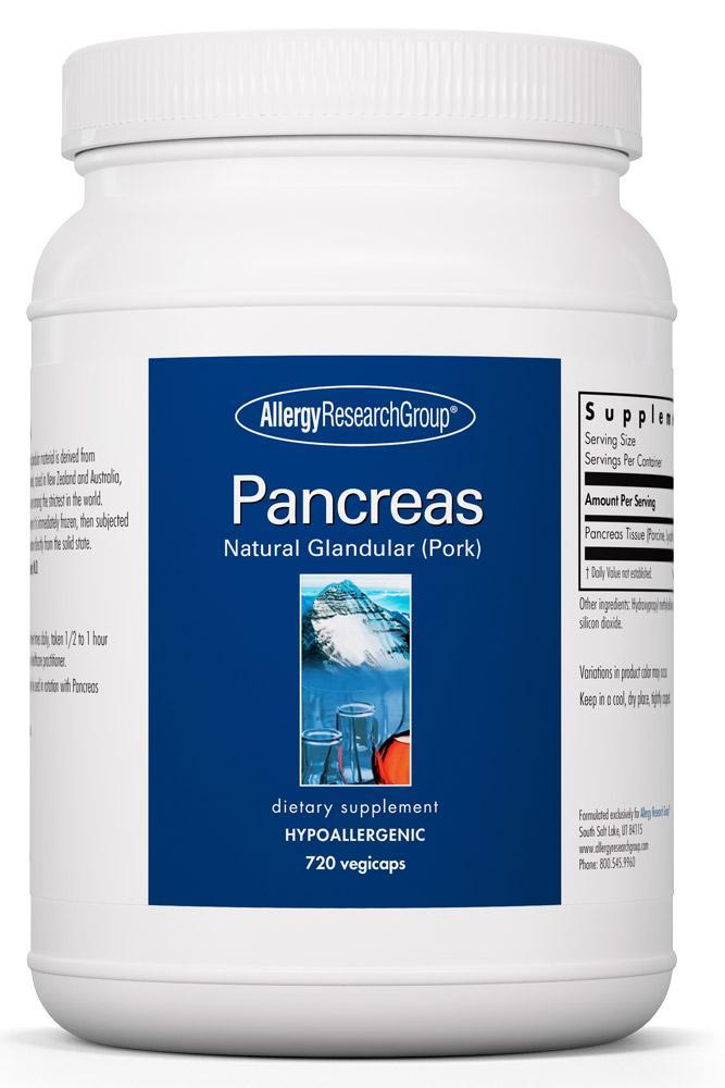 Pancreas, Natural Glandular Pork - 720 caps - Nutricology / Allergy Research Group by Allergy Research Group|Nutricology