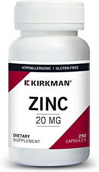 Zinc 20mg, Hypoallergenic - 100 Capsules - Kirkman Laboratories by Kirkman Laboratories