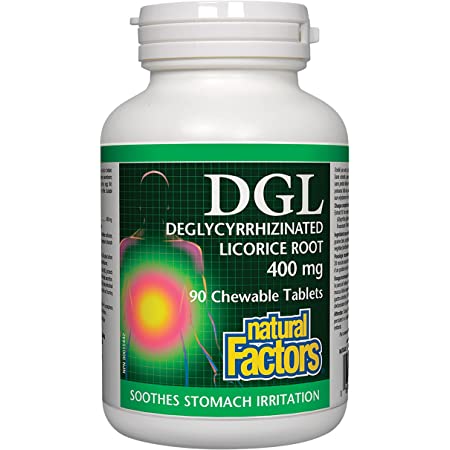 DGL 400 mg (Deglycyrrhizinated Licorice Root), 90 Chewable Tablets Natural Factors by Natural Factors