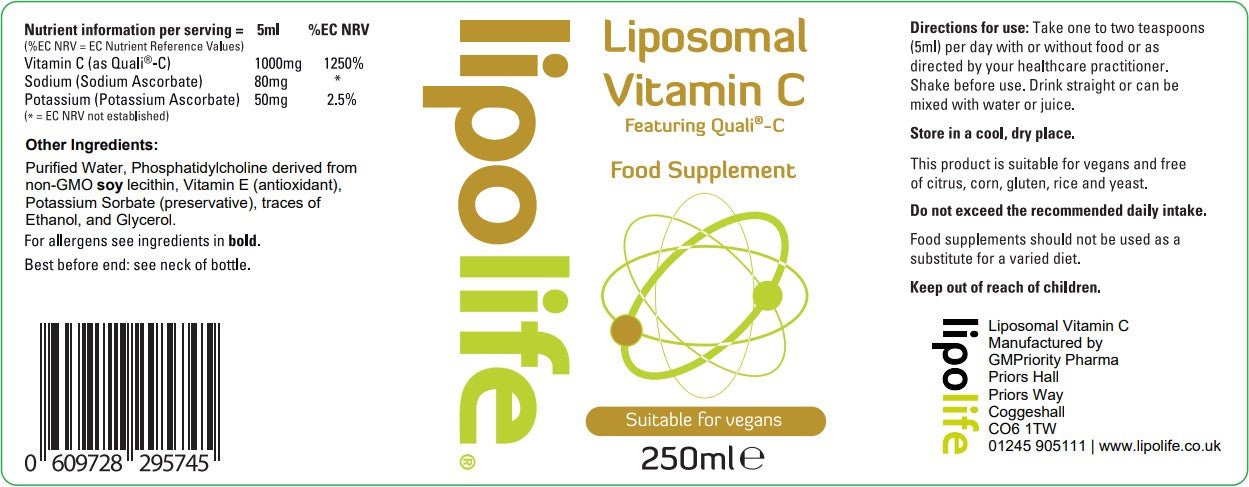 LVC1 Liposomal Vitamin C, 240ml - Lipolife by Lipolife