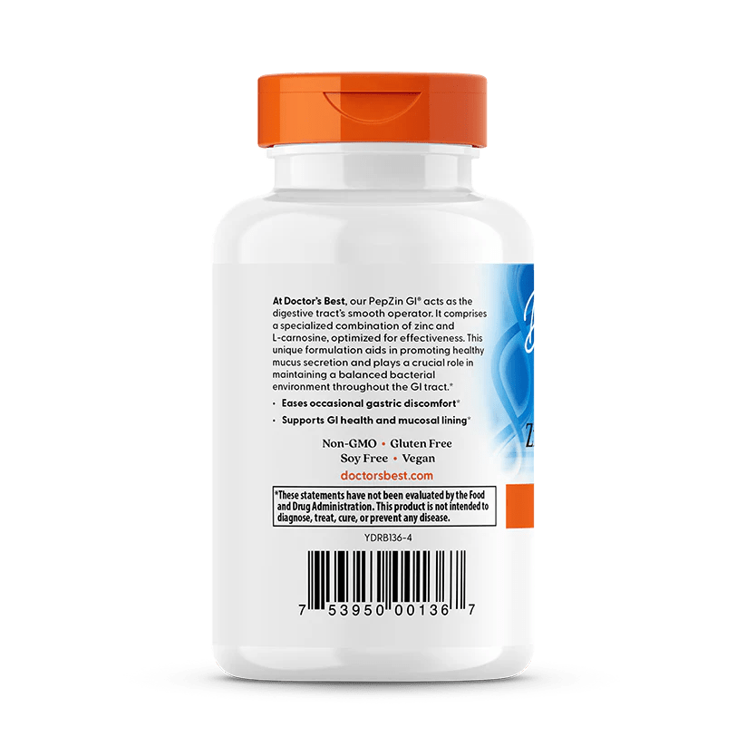 PepZin GI Zinc - L - Carnosine Complex, 120 Capsules Doctors Best by Doctor's Best