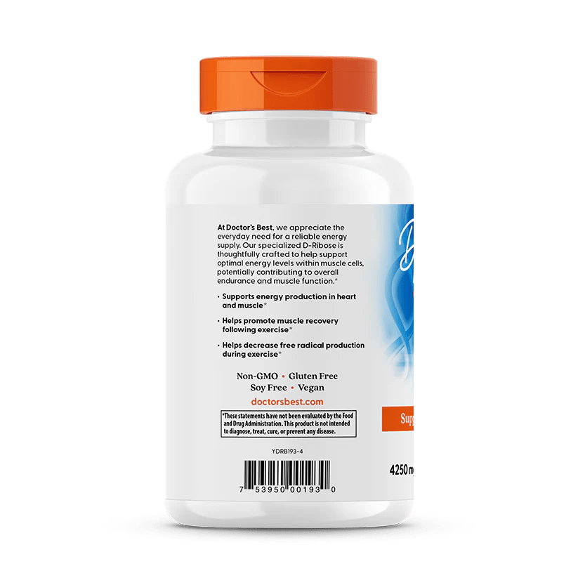 D - Ribose with BioEnergy Ribose 850mg, 120 Capsules - Doctor's Best by Doctor's Best