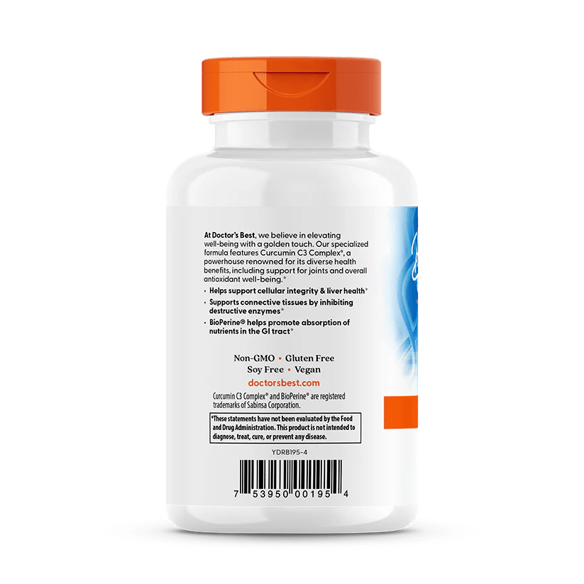 High Absorption Curcumin with C3 Complex &amp; BioPerine 1000mg, 120 Tablets Doctors Best by Doctor's Best