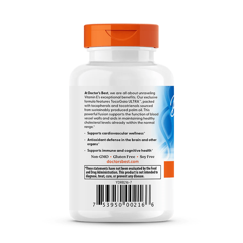 Vitamin E Tocotrienols with TocoGaia Ultra 50mg, 60 Softgels - Doctor's Best by Doctor's Best