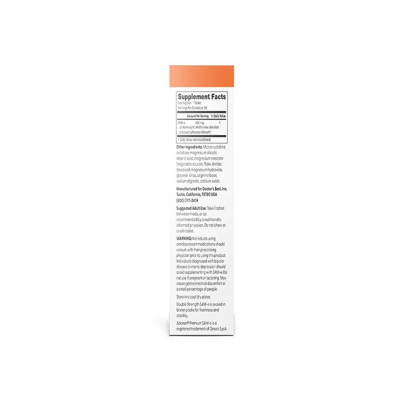 SAM - e, 400mg 60 Enteric Coated Tablets - Doctor's Best by Doctor's Best