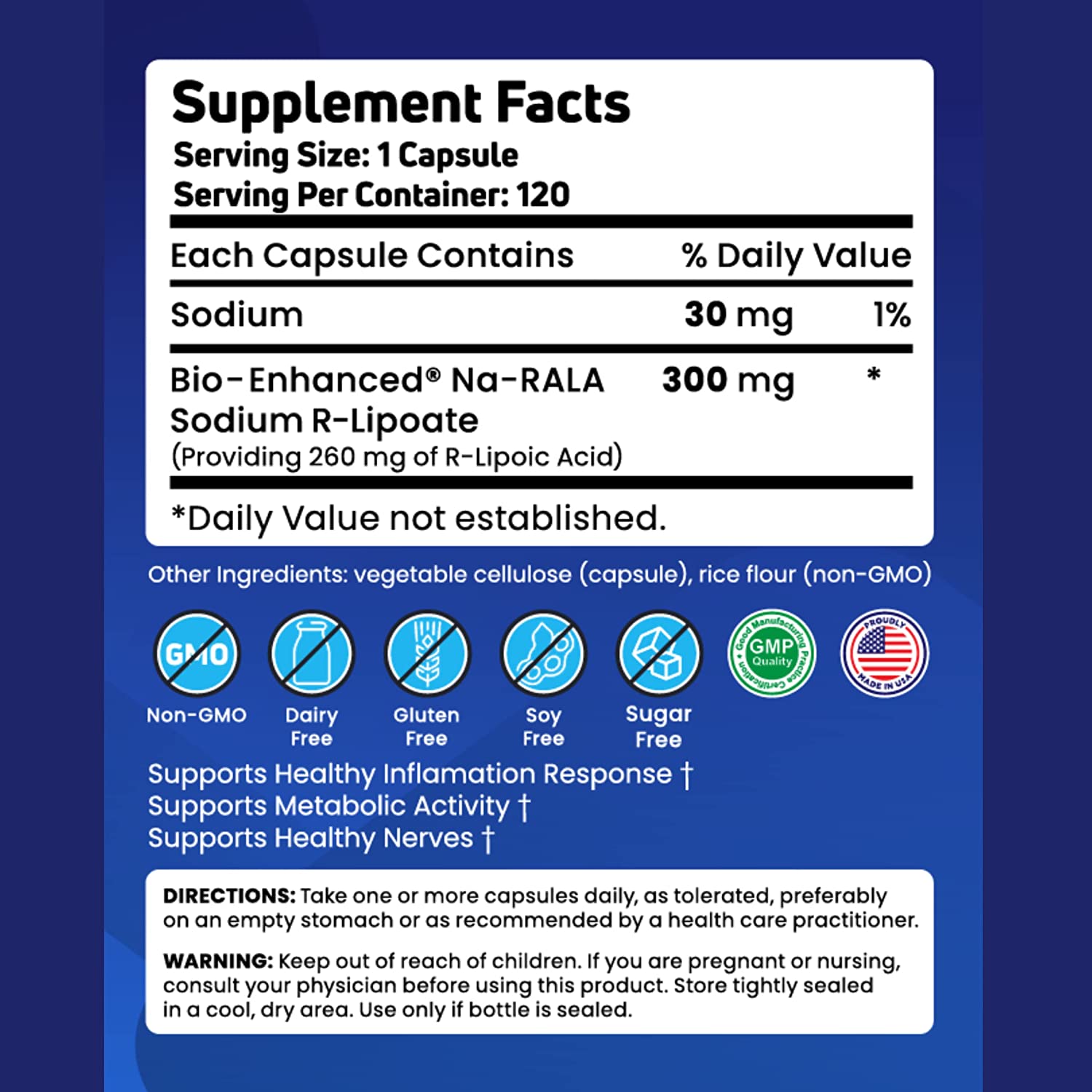 Bio - Enhanced R - Lipoic Acid 300mg, 120 Caps - Geronova Research by Geronova Research