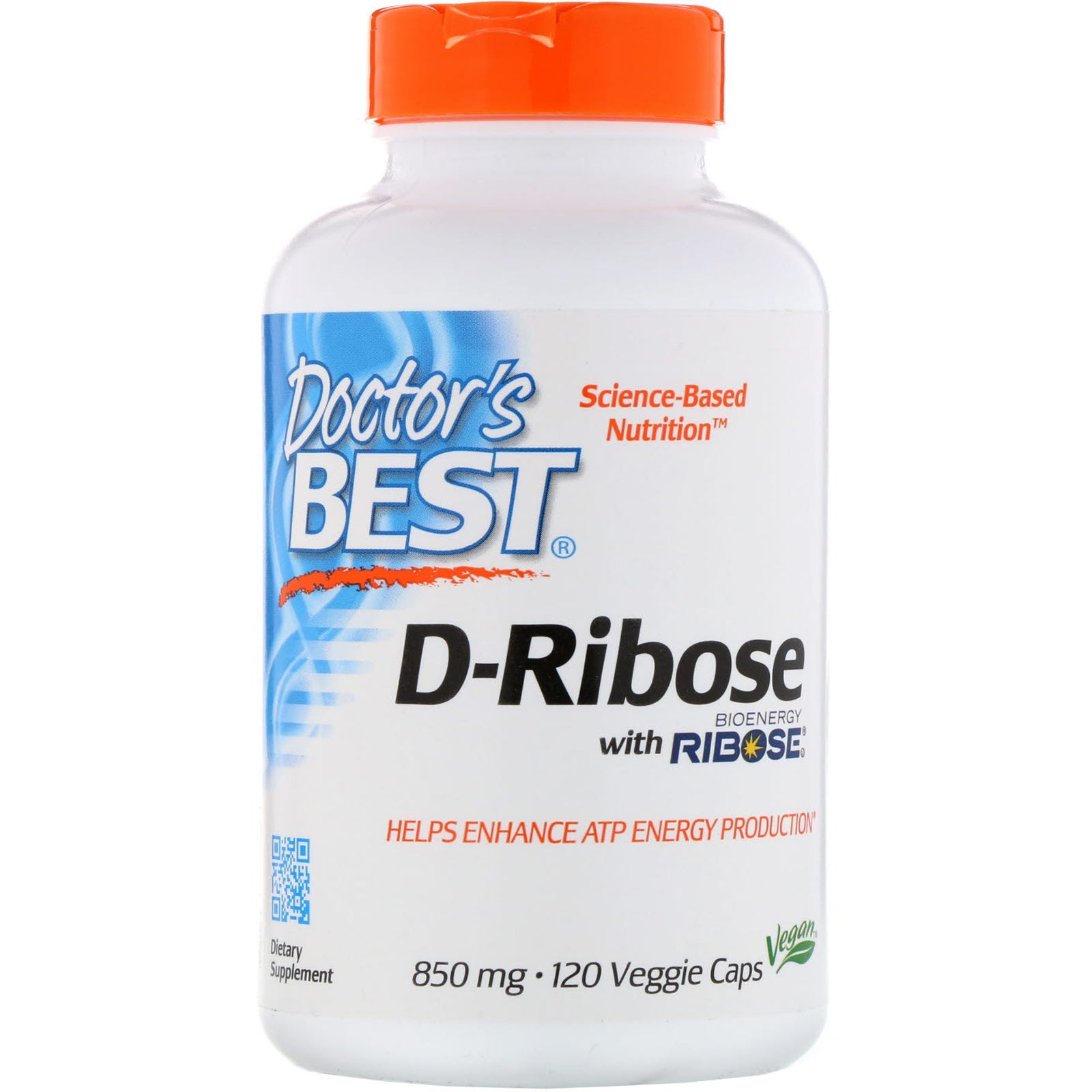 D - Ribose with BioEnergy Ribose 850mg, 120 Capsules - Doctor's Best by Doctor's Best