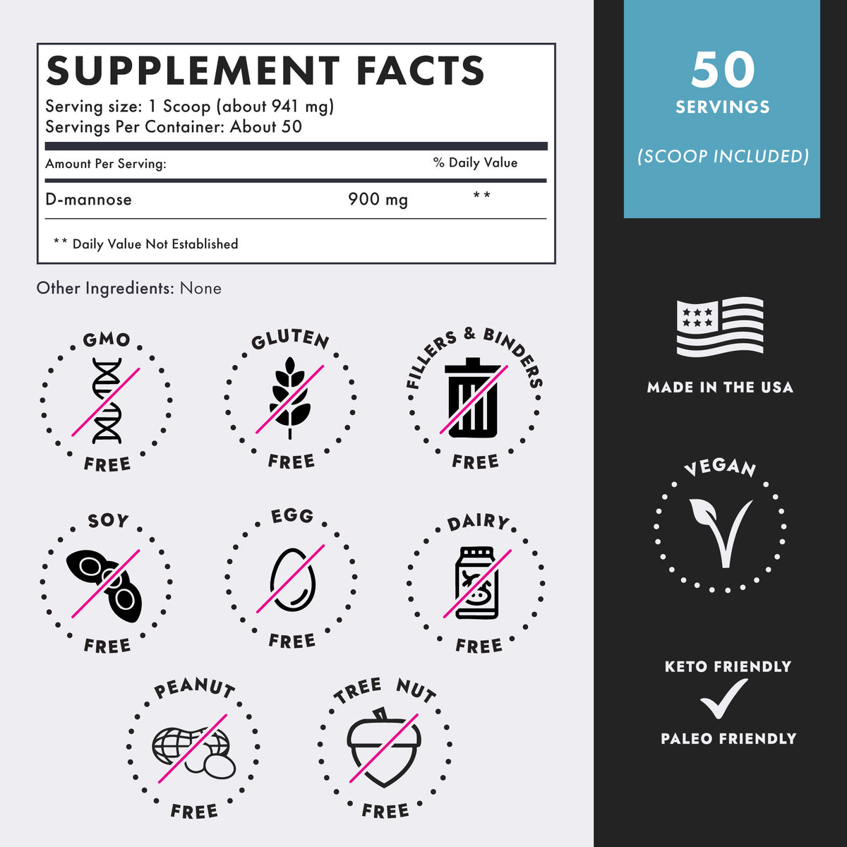 Urinary Tract Wellness D - Mannose Powder, 47g - Axobotanica by Axobotanica