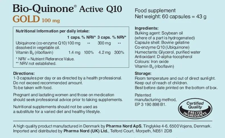 Bio - Quinone Active Q10 GOLD 100mg (60 capsules) - Pharma Nord by PharmaNord