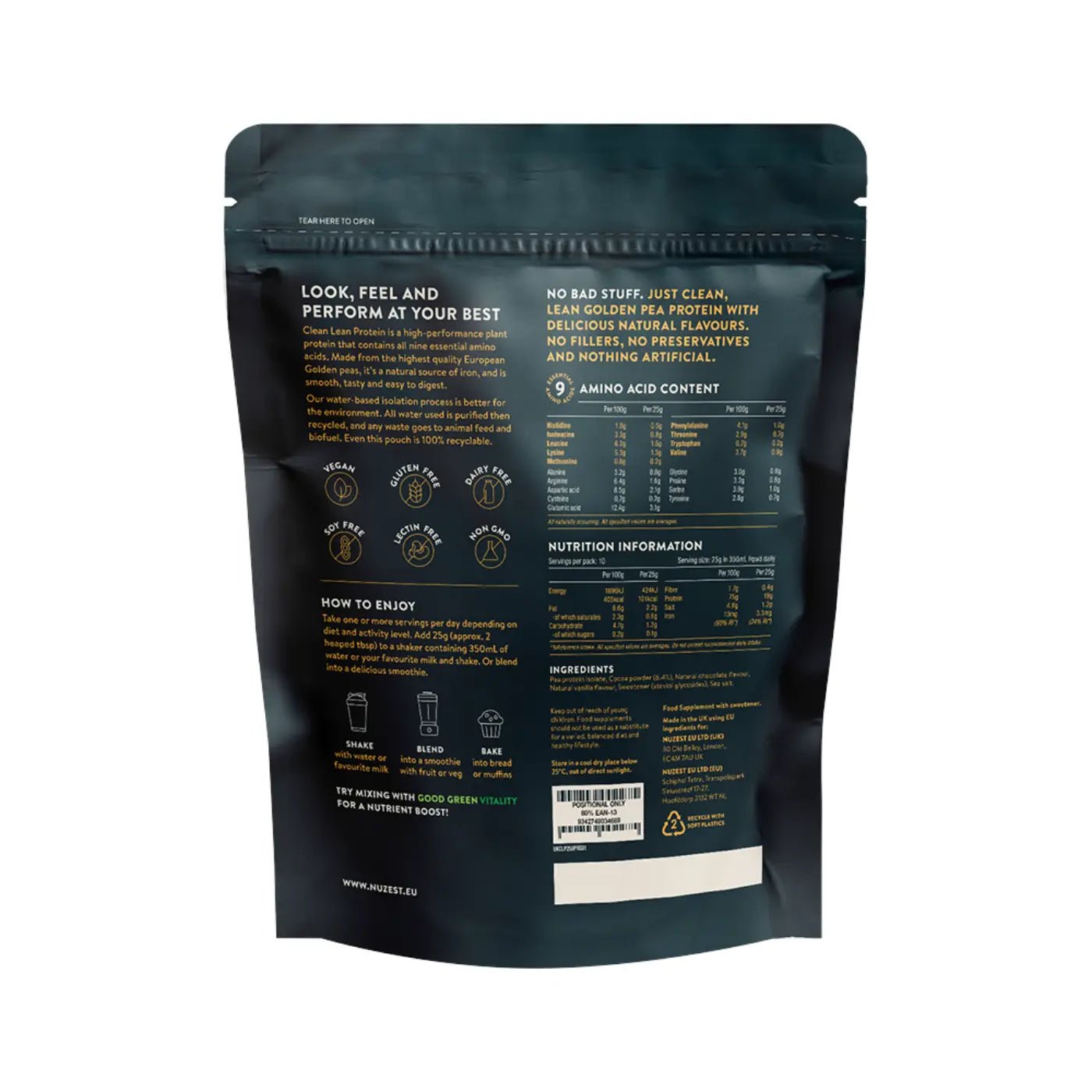 Clean Lean Protein Rich Chocolate – 250g, 10 Servings – Nuzest by Nuzest