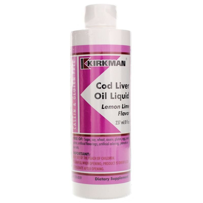 Cod Liver Oil Liquid, Lemon Lime Flavour, 8oz - Kirkman Labs by Kirkman Laboratories