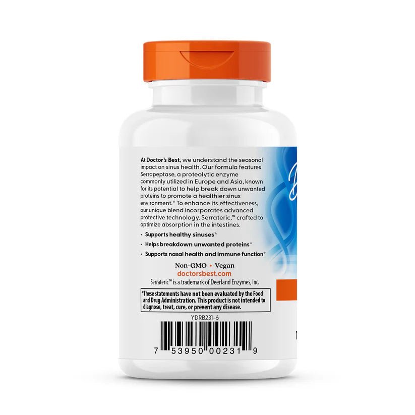High Potency Serrapeptase 120,000 SPU, 90 Capsules - Doctor's Best by Doctor's Best