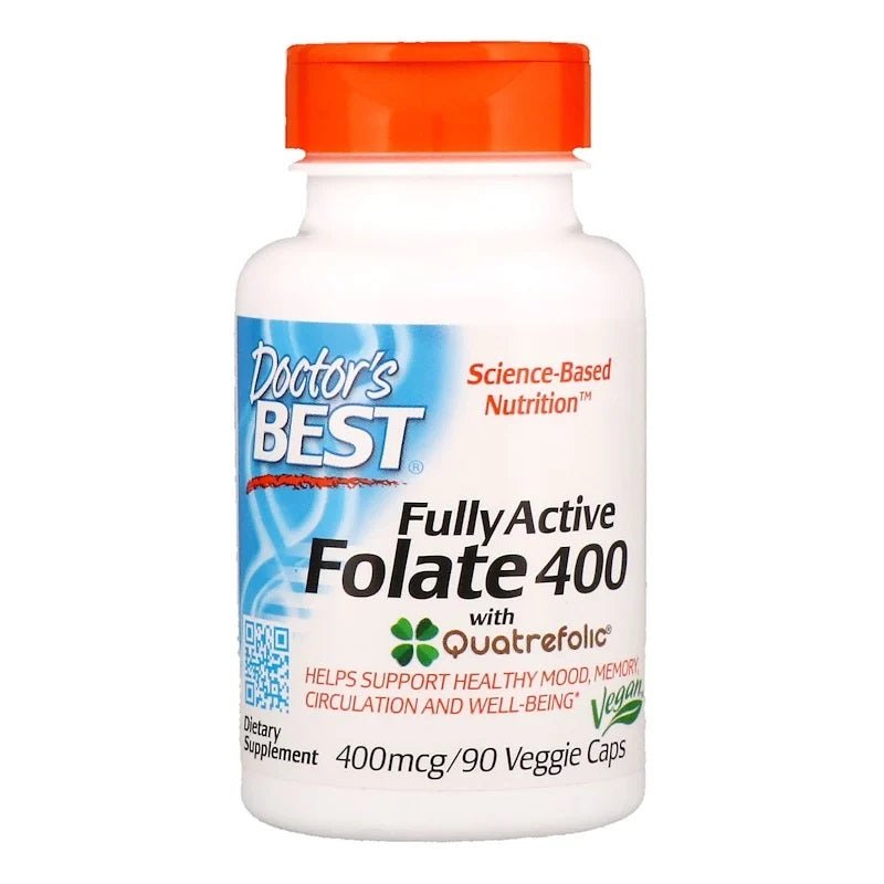 Doctor's Best Fully Active Folate 400 with Quatrefolic 400mcg, 90 Caps ...