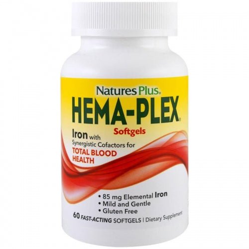 Hema - Plex, Nutritional Supplement for Total Blood Health, 60 Fast - Acting Softgels by Nature's Plus