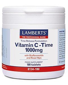 Time Release Vitamin C 1000mg with Bioflavonoids and Rose Hips - 180 Tabs - Lamberts by Lamberts