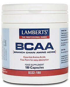 BCAA - Branch Chain Amino Acids - 180 Caps - Lamberts by Lamberts