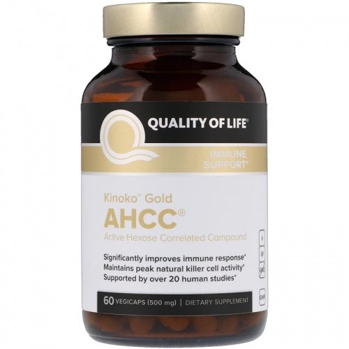 Kinoko Gold AHCC, Immune Support, 500mg, 60 Caps Quality of Life Labs by Quality of Life Labs