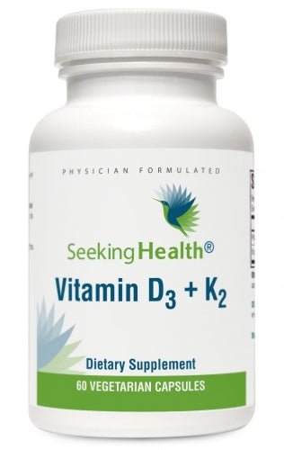 Vitamin D3 (D - 3) + K2 - 60 Vegetarian Capsules - Seeking Health by Seeking Health