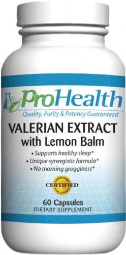 Valerian Extract with Lemon Balm - 160 mg, 60 capsules - ProHealth by ProHealth