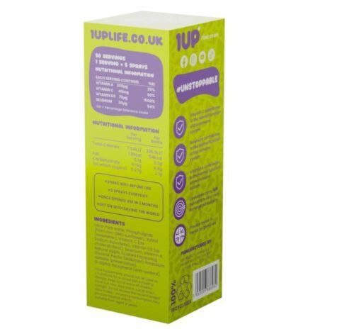 1UP Immunity Liposomal Vitamin Spray A, C and D3 | Apple Pie & Custard Flavour by 1UP Life